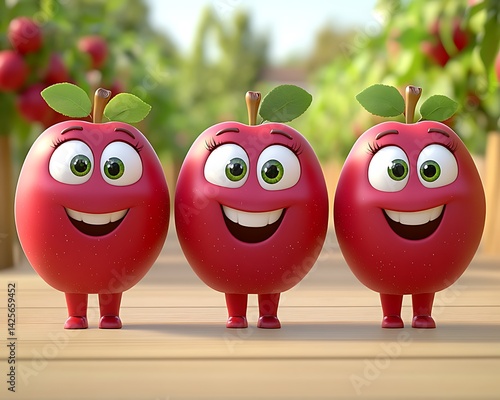 Smiling Apples Garden Scene