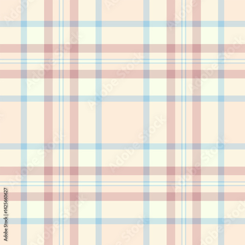 Male textile check seamless, reel tartan fabric vector. Livingroom background pattern plaid texture in light and old lace colors.