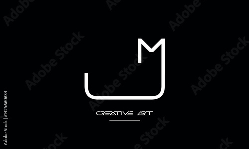 MJ, JM, M, J abstract letters logo monogram
