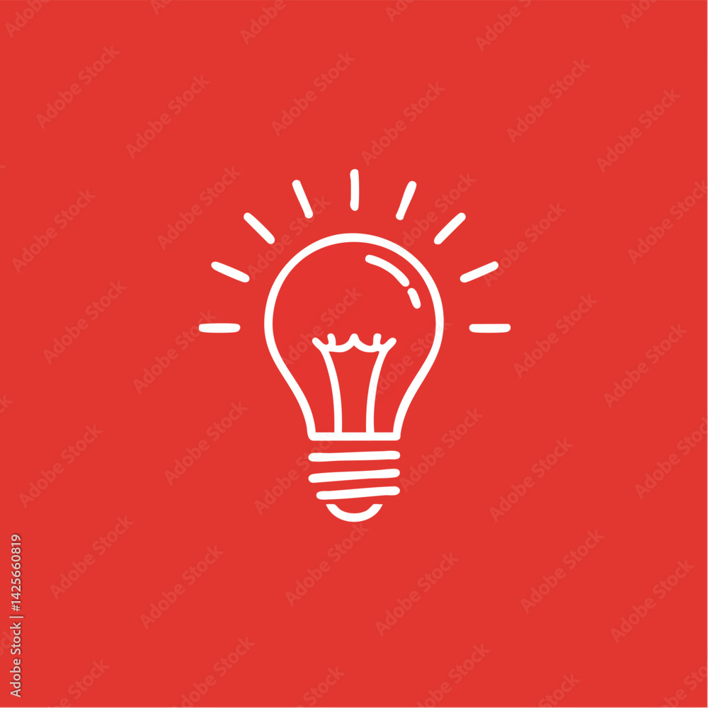 Simple Line Art Light Bulb Icon
Simple Line Art Light Bulb Icon
