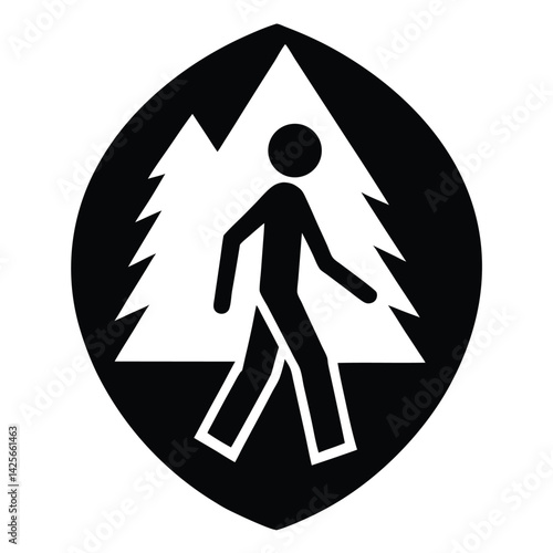 Person Walking on a Nature Trail Icon