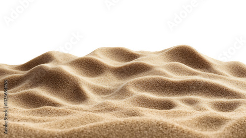 Beach sand front view, isolated on a transparent background