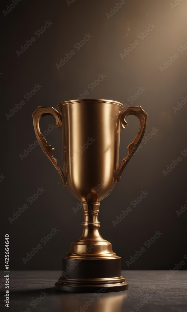 Abstract bronze trophy silhouette with golden cup highlight against a sleek backdrop , graphic, shape, abstract Abstract bronze trophy silhouette with golden cup highlight against a sleek backdrop , graphic, shape, abstract