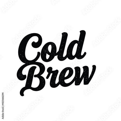 Black Script Typography Cold Brew on White Background

