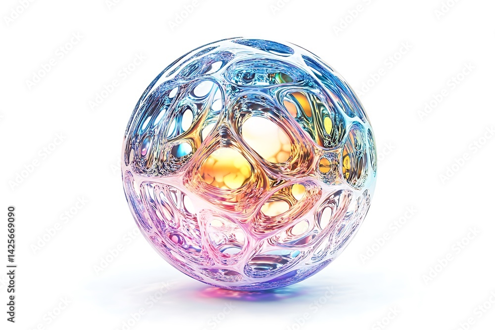 3D Pulsating Holographic Orb with Intricate Light Patterns 3D Pulsating Holographic Orb with Intricate Light Patterns