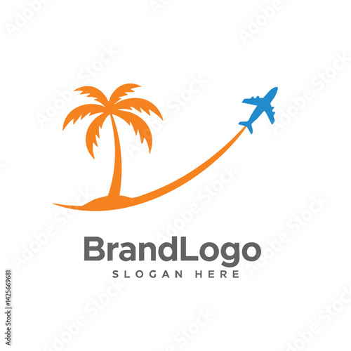 Tropical Travel Getaway Logo Concept

