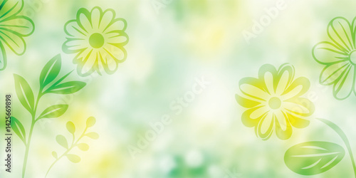 Spring, summer background, soft tones, painted flowers and grass, flowering meadow, open space