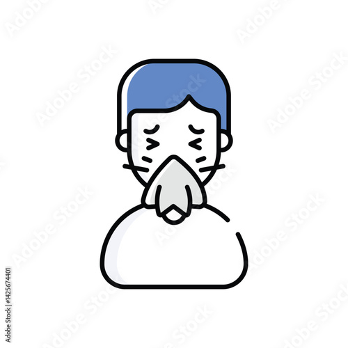 sneezing Vector icon