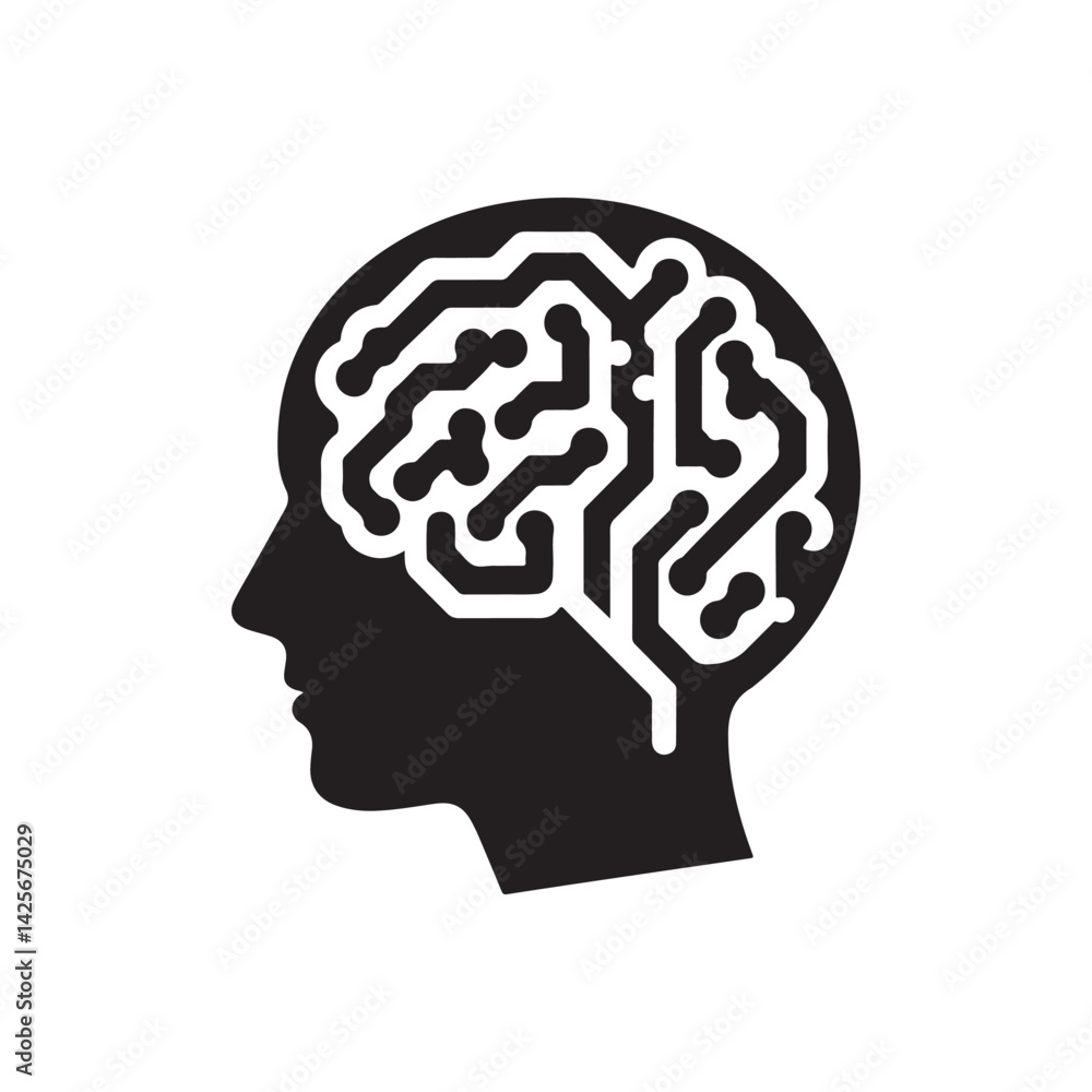 ai brain vector silhouette clip art logo collection ai brain vector silhouette clip art logo collection