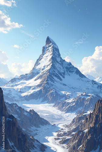 snow covered mountains