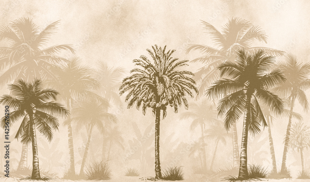 Fototapeta premium palm trees on the background of the sky