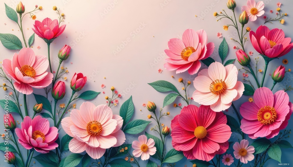 Subtle repeating floral motif on a plain background , stem, wallpaper, green Subtle repeating floral motif on a plain background , stem, wallpaper, green