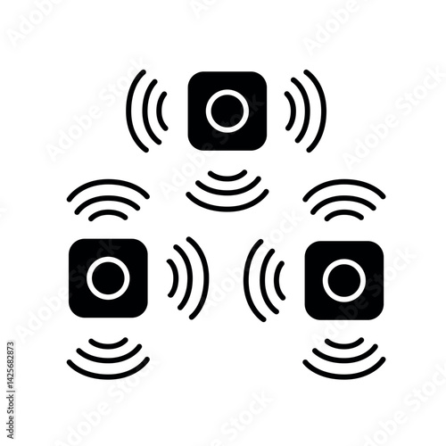 Sensors black flat icon for digital and print projects.