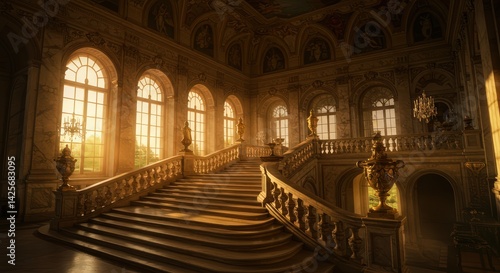 Grand Staircase bathed in Golden Sunlight