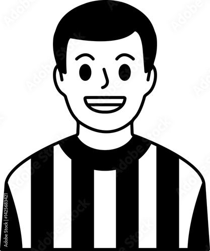 black and white single icon of a boxing referee
