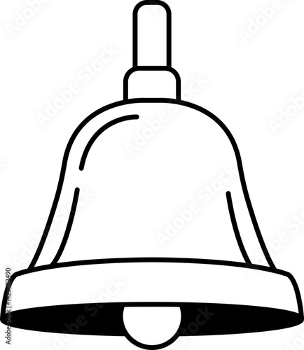 black and white icon of a boxing bell