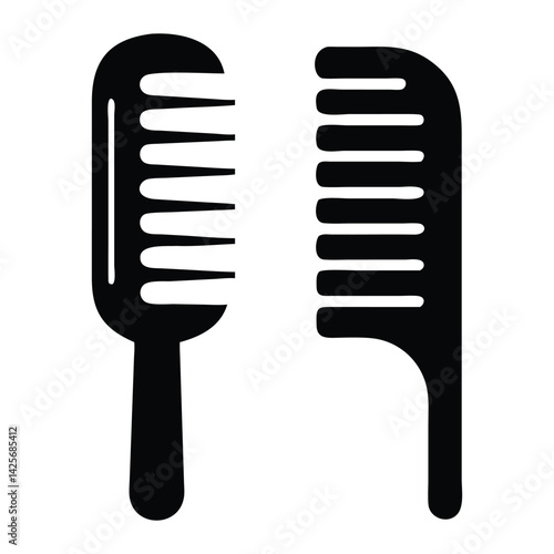 Set comb brush isolated Vector Silhouettes vector design