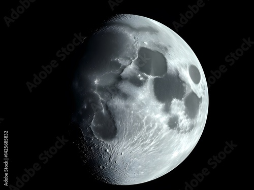 close-up full moon over black space