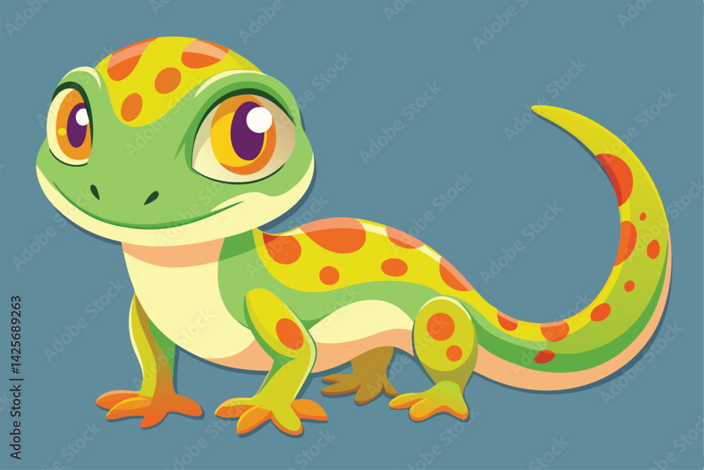 Obraz premium Vector illustration of colorful geckos.