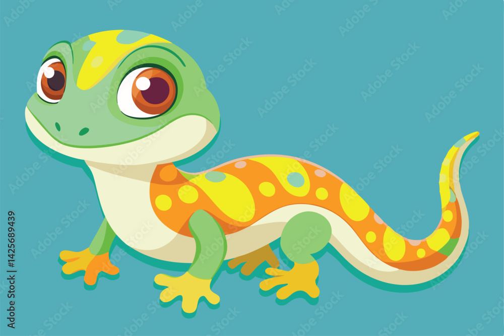Obraz premium Vector illustration of colorful geckos.