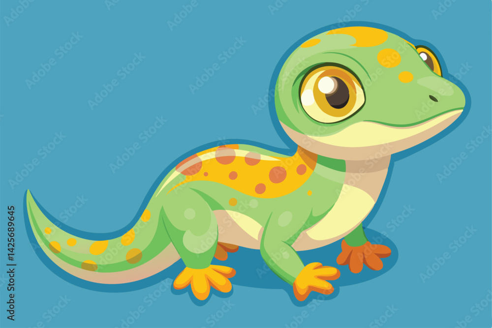 Obraz premium Vector illustration of colorful geckos.