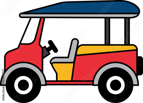 black and white single icon of Thai tuk tuk