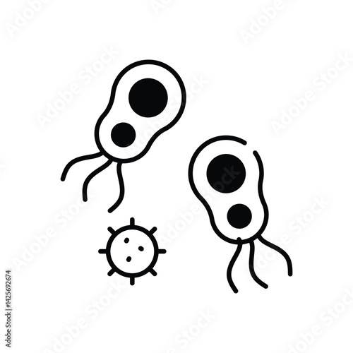 bacteria  Vector icon