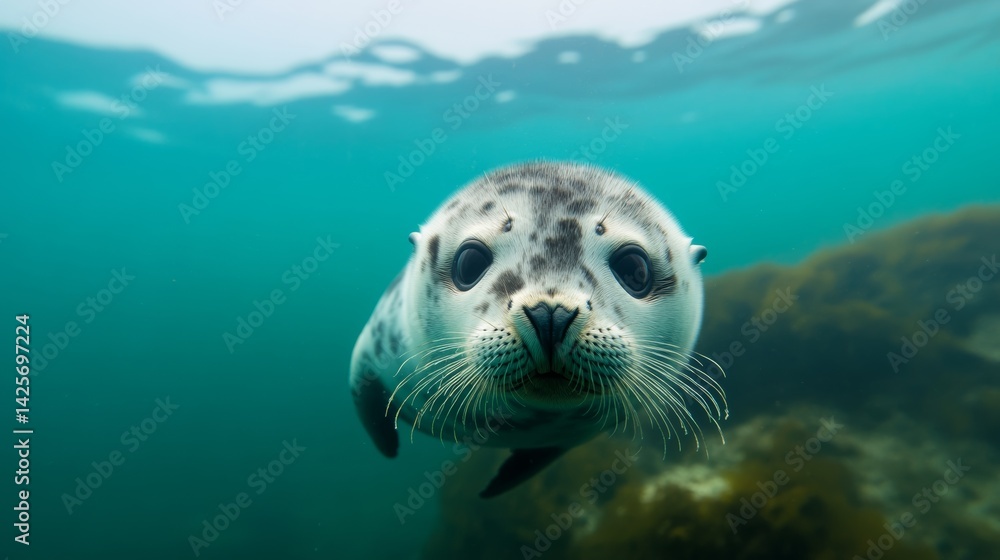 Fototapeta premium The fascinating communication of marine mammals through clicks, whistles, and songs,
