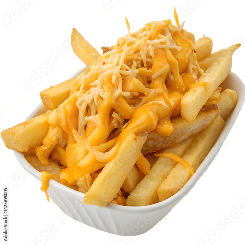 Cheese fries isolation on transparent background