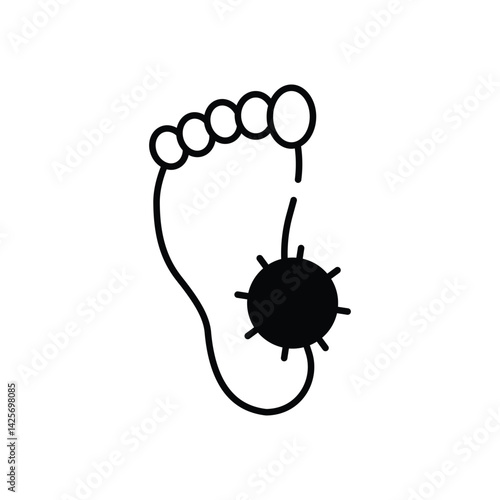 Foot fungus Vector icon