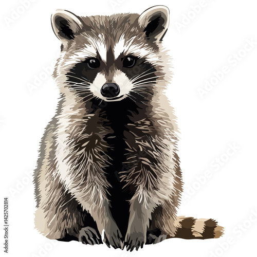 raccoon, animal, vector, transparent background