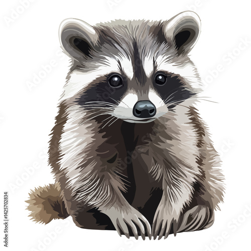 raccoon, animal, vector, transparent background