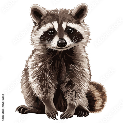 raccoon, animal, vector, transparent background