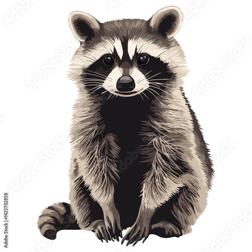 raccoon, animal, vector, transparent background