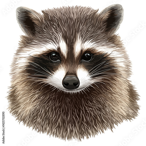 raccoon, animal, vector, transparent background