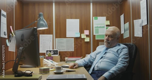 Bored inefficient employee wasting time in the office