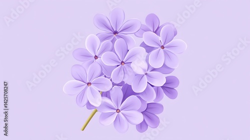 Wallpaper Mural Lilac Flowers Bouquet with Pastel Purple. Torontodigital.ca