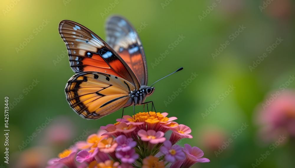 Beautiful butterfly on flower Beautiful butterfly on flower