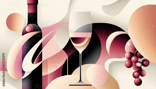 A sparkling and elegant horizontal illustration for Lambrusco Day