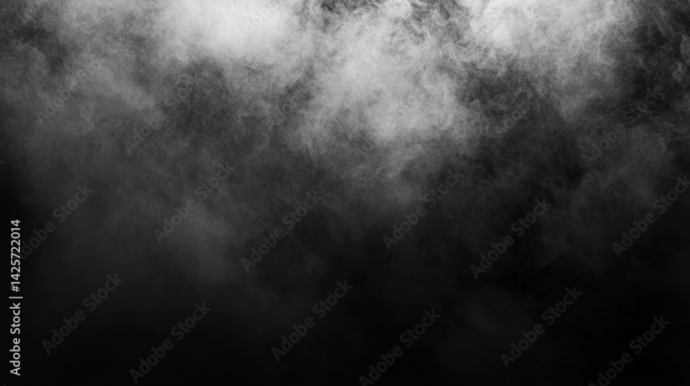 Abstract Smoke Cloudscape: A Monochromatic Study in Grey and Black
