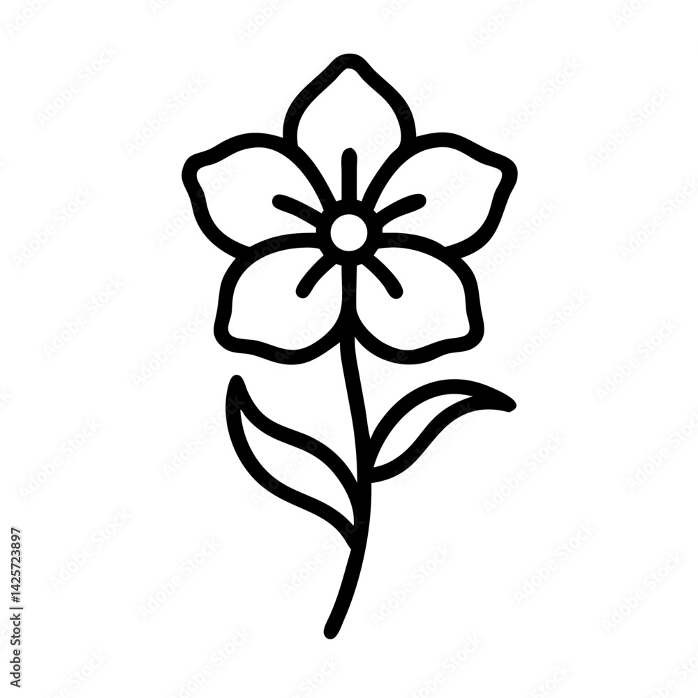 Fototapeta premium flower icon black line art vector