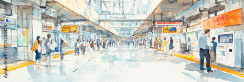 新幹線の駅（イラスト）