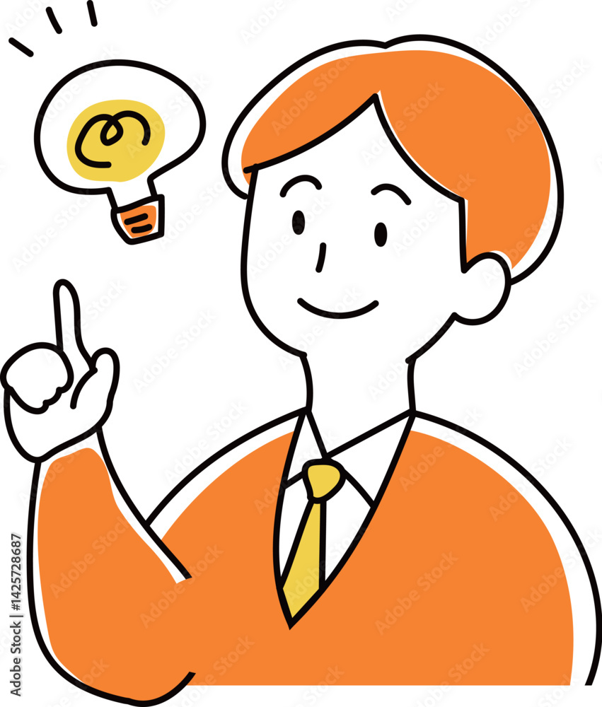 ひらめいた人 スーツの男性のイラスト ひらめいた人 スーツの男性のイラスト