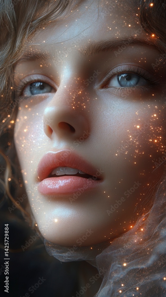 Glowing Skin, Close-Up Portrait Glowing Skin, Close-Up Portrait