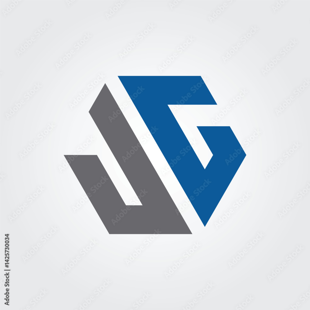 Letter J & G Hexagon icon vector illustration Letter J & G Hexagon icon vector illustration