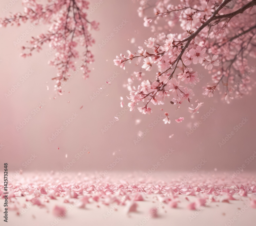 Soft pink sakura petals falling against a blurry, pastel backdrop , light, pink, pastel Soft pink sakura petals falling against a blurry, pastel backdrop , light, pink, pastel