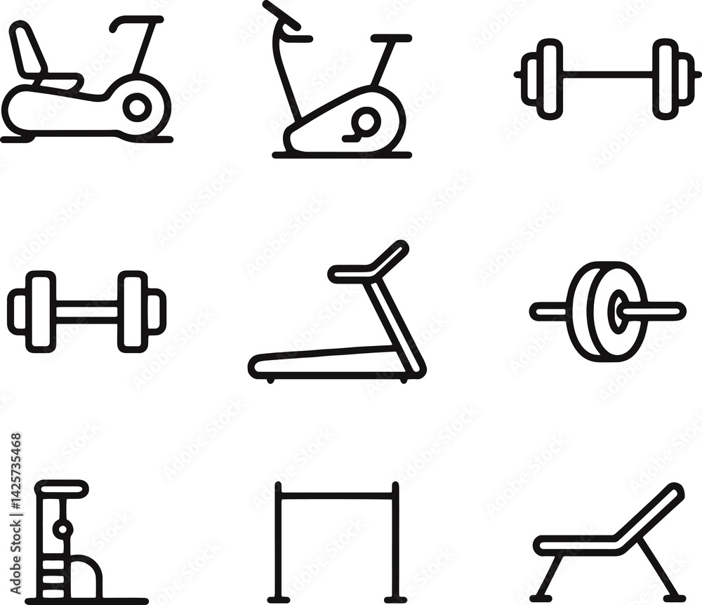 Set of fitness line icon Set of fitness line icon