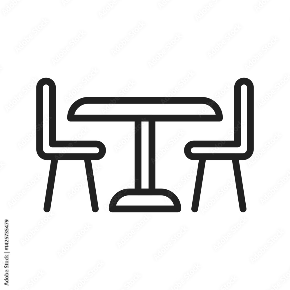 Chairs icon vector image. Suitable for mobile apps, web apps and print media. Chairs icon vector image. Suitable for mobile apps, web apps and print media.