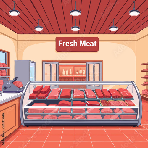  A Display Case Filled with Fresh Cuts of Beef and Other Meats