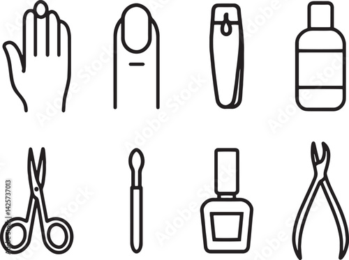 Set of manicure and pedicure icon